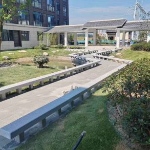 商丘 芝麻灰小区坐凳&栏杆安装效果