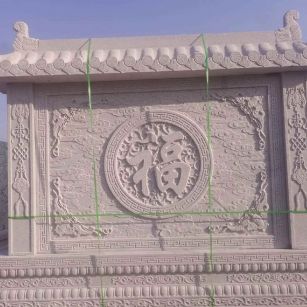 商丘 芝麻白花岗岩屏风，照壁，影壁