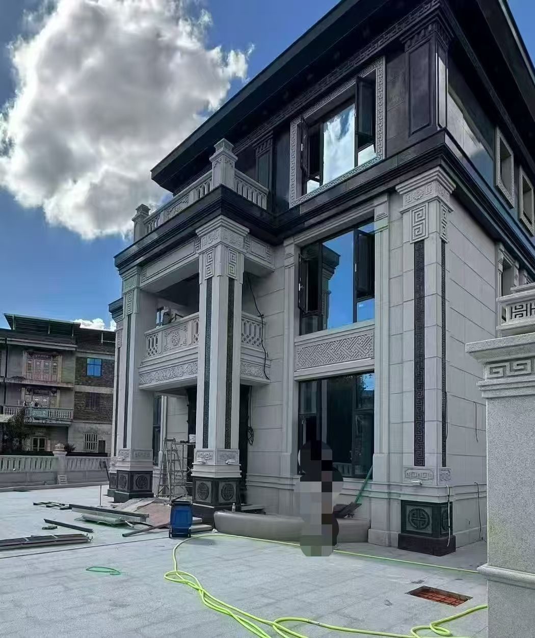 商丘 别墅干挂，芝麻白与芝麻黑完美配合