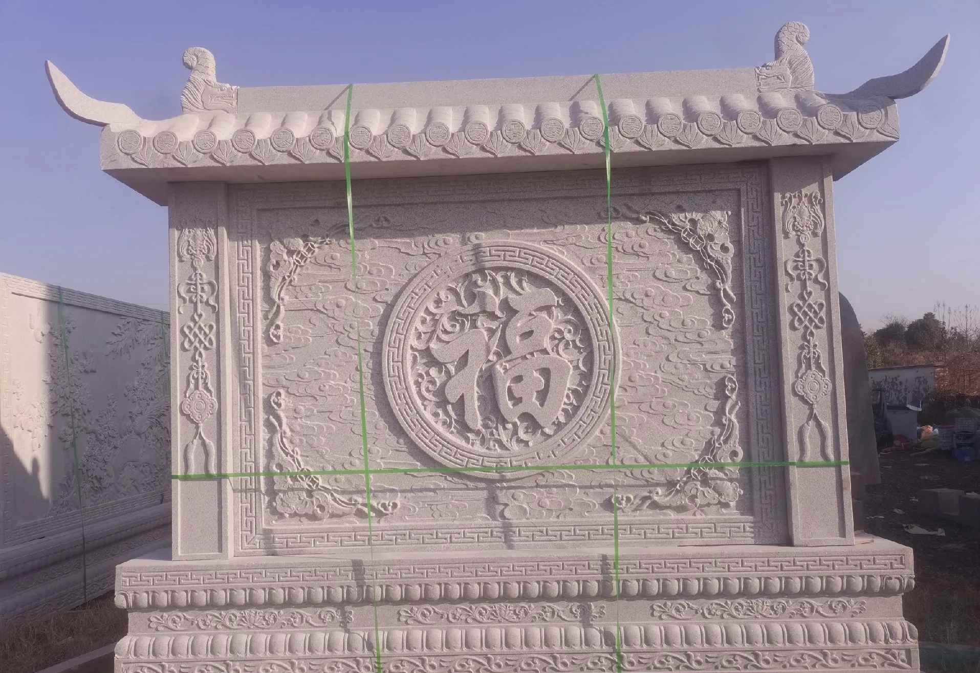 商丘 芝麻白花岗岩屏风，照壁，影壁